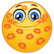 Emoji: Gesicht voller Kussabdrücke