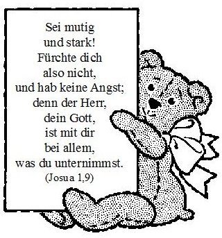 Teddybär hält den Taufspruch