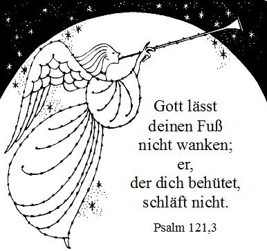 Trompetenengel verkündet Psalm 121,3